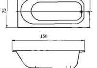 Чугунная ванна Tivoli Oda 150х75 с ножками и ручками