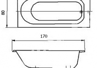 Чугунная ванна Tivoli Ideal 170х80 с ножками и ручками