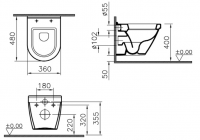 Унитаз подвесной VitrA S50 5320B003 (48 см)