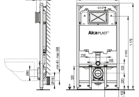 Система инсталляции для подвесных унитазов AlcaPlast Sadromodul Slim A1101/1200